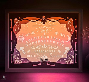 Ouija Board Shadow Box SVG Template, Magic Halloween Decor Papercut Lightbox Cricut SVG, 3D Layered Paper Cut Light Box DXF Papercraft - Etsy