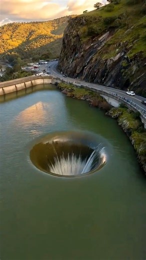 এই পানির গর্ত কেন এত বিপজ্জনক! Glory Hole Spillway। #GloryHole#DangerousPlaces#WaterTunnel#shorts