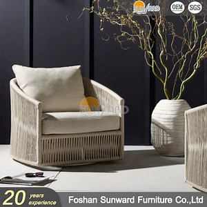 [Hot Item] Newest Luxury Design Furniture Modern Outdoor Garden Sofa Hotel Patio Club Swivel Single Lounge Chair