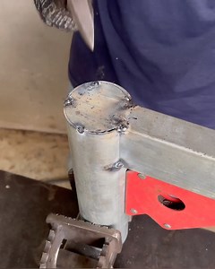 The welder's incredible technique creates a thin square tube cut into the pipe with precision at a 90degree angle | Welding Creative & Crafts