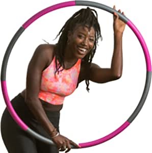 MOMENTM Weighted Hoola Hoop for Adults Weight Loss | Exercise Fitness| Adjustable 2lb- 3lb up to 4.4 lb Fun Fit Workout hoops | Training, Yoga, Pilates | Tone & Lift Shape Core Waist Glutes Booty Legs