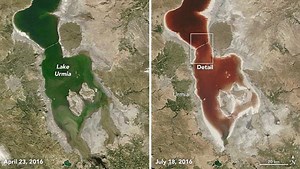 Why is the largest lake in the Middle East drying up?