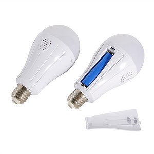 [Hot Item] Popular LED Intelligent Emergency Bulb 15W AC85-265V Rechargeable Lamp Two Batteries with Hook