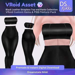 Vroid Studio Outfit – Leather Strapless Top and Pants, Vtuber Clothes PNG Textures - Etsy