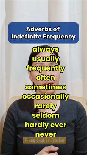 Saan dapat ilagay sa pangungusap ang adverbs of indefinite frequency? #esl #englishgrammar #adverbsoffrequency #grammarquiz | Pinay English Teacher