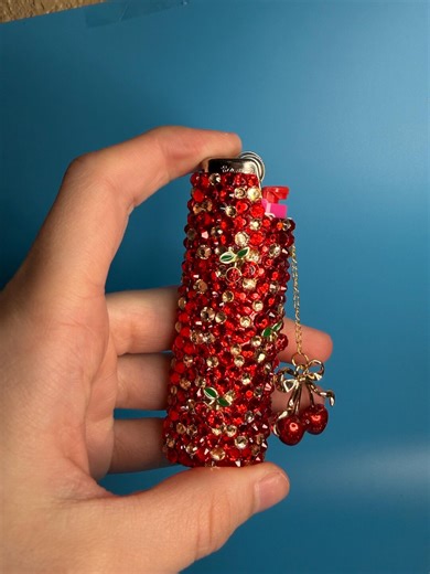 Rhinestone Cherry Bic Lighter Case, Red Bedazzled Lighter Cover, Bling Lighter Holder, Cute Lighter Accessories - Etsy