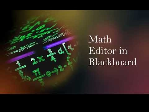 Math Editor in Blackboard