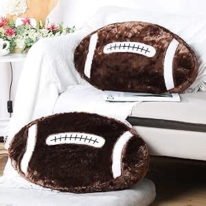 Jetec 2 Pcs Football Plush Pillow 21inch Football Room Decor Fluffy Sport Theme Throw Pillow Sport Ball Stuffed Plush for Home Bedroom Room Decoration