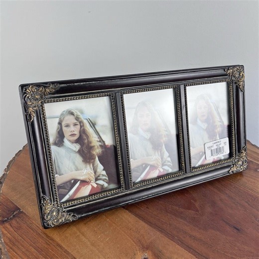 Vintage 3.5x5 Triple Picture Frame Ornate Gold Accents Lawrence Frames | Tabletop - Etsy