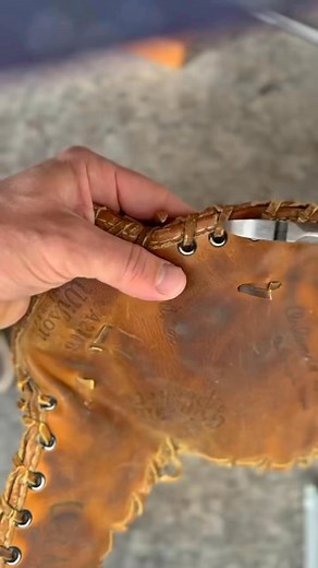 Making a wallet from a baseball glove #baseball #baseballglove # | Leather and Lumber Co.