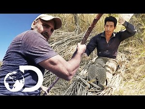 Ed Stafford & Khen Rhee Race Down A River On An Improvised Raft! | Ed Stafford: First Man Out