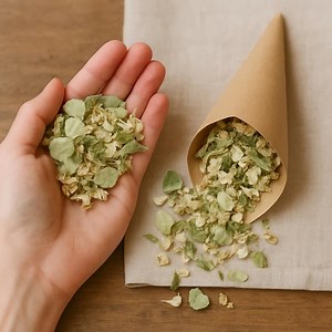 Green & Ivory Dried Flower Confetti: Biodegradable Wedding Petals, Vintage Green - Etsy UK