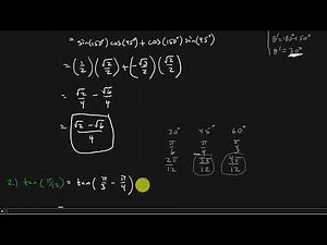Trigonometry - Sum And Difference Identities For Sine And Tangent