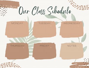 Editable Instant Printable Digital File | Boho Class Schedule Template Bundle