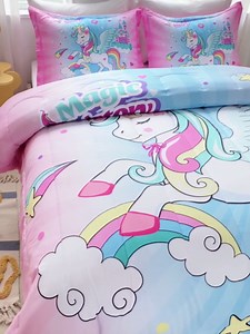 YIYEA Airplane Pattern Comforter with Pillow Cases - 100% Brushed Microfiber Kids Bedding Set for Boys/Girls, Ultra Soft, Comfortable, and Machine Washable, Suit for All Season (White, Queen)