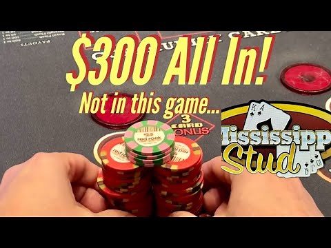 Live Mississippi Stud Poker Play In Vegas With a $300 Buy-in!