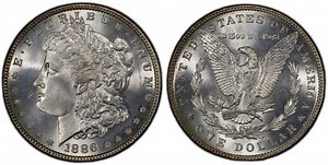 1886 $1 VAM 1C, 3 2, Clashed Reverse HOT 50 (Regular Strike) Morgan Dollar - PCGS CoinFacts