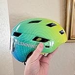 Bike Helmet for Kids 8-14/5-8 with Rechargeable 64 LED Safety Light Patterns Remote Control, Toddler Helmet for Kids 3-5 Breathable & Lightweight, Adjustable Detachable Visor for Multi-Sport