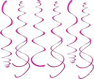 Hot Pink Swirls Decorations Hanging Swirl Decorations 36 pcs Pink Streamers for Ceiling Party Decorations