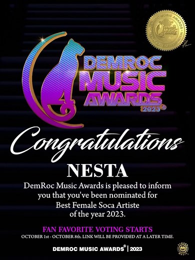 3 comments | My Nesties the Hot Gyal has been nominated for Best Female Soca Artist of the Year #talioooooo @parryjack @fraser_recordz #issagoodbodygalyuhlookingat | Nesta Music | Facebook