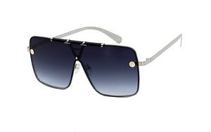 [Hot Item] Wholesale One Piece Shield Metal Accent Designer Sunglass