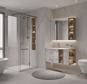 [Hot Item] Durable Bathroom Storage WPC Bathroom Waterproof Cabinet