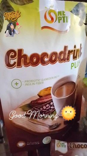 One Opti Chocodrinks Plus My Favorite Also Not Only Our One Opti Coffee. A Lot Of Health Benefits To Our Body.Good Thing For Children And Adults.Memory Enhancer , Good Sleep And With Inulin Fiber. BENEFITS OF ONE OPTI CHOCODRINK: 1). Good source of dietary fiber (inulin) INULIN FIBER; Promotes digestive health; Controls blood sugar; Lowers the colon cancer risk; Improves mineral absorption and bone health. 2). No added sugar 3). Packed with vitamins A, B, COMPLEX, C, E and D boost the immune sys