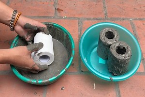 Making an Aquaterrarium with Toilet Paper Rolls - Motcraft - Unique Products From Cement #Motcraft #UniqueProductsFromCement #GardenDecorIdeas #CreativeCementIdeas #CementCraft #Castingcement #CementCreativeIdea #CemenCraft | Motcraft