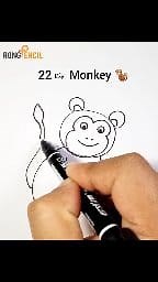 How to draw Monkey 🐒 Easy Drawing for Beginners 🥰 | Rong Pencil