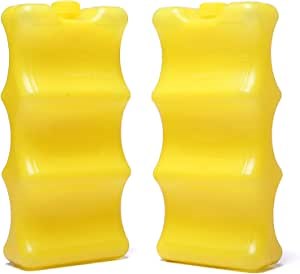 Reusable Ice Packs Breastmilk Freezer Packs Storage,Reusable Curved Bottle Ice Pack for Cool Cooler Bag,Baby Bottles, Breakfast, Lunch, Breast Milk (2 Pcs),Can Hold 6-12 Cans, Color Yellow