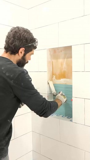 Shower Niche Shelf Installation Tips - #homerepairtutor #shorts | Minglee