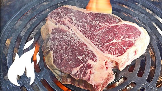 ASMR Cooking Over Fire – Porterhouse Burger & Whiskey Bacon Beans!