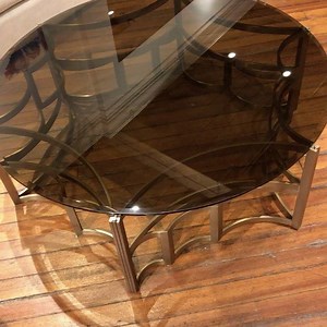 Gold Coffee Table ! Look at the perfection of the intricately braided lines of gold (stainless steel brass) under the classically shaped top (tempered smoked glass)! #Curationslimited #curations #coffee #coffeetable #gold #nyc #bestdesign # | Curations | Facebook