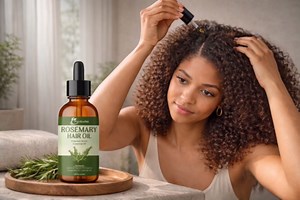 Rosemary Oil for Hair Growth, Enriched with Jojoba, Castor, Argan, Peppermint & Lavender Oils, Scalp & Hair Strengthening Treatment, 1.69 oz