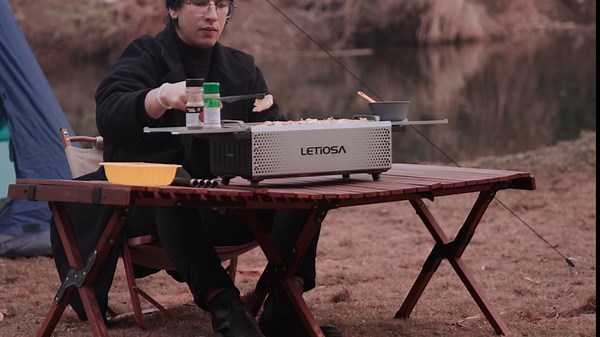 Letiosa Titanium Camping Grill:Portable Charcoal Grill Ultralight Hibachi BBQ Grill,Healthy Lightweight Efficient Burning for Outdoor,Yard,Camp-No Legs, TiGrill