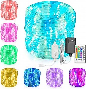 Outdoor Rope Lights Waterproof,Color Changing Rope Lights Outdoor,17 Colors 49ft 150 Led Extendable Tube String Lights with Remote,Christmas Rope Lights for Bedroom Garden Patio Tree Decor