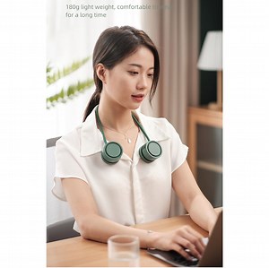 [Hot Item] Compact Neck Fan 1600mAh Battery Adjustable 3 Speeds Type-C Foldable Hose