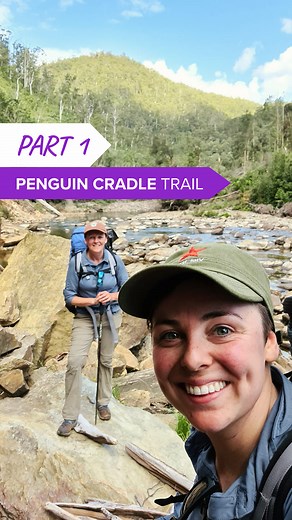 Tasmania's Penguin Cradle Trail is the lesser known and wild sister of the infamous, Overland Track ⛰️🥾 She traverses breathtaking landscapes from the coastal town of Penguin to the rugged Cradle Valley. We walked the trail over 7 days in 2023 and didn't come across another hiker. It felt wild, challenging and the scenery was dramatically beautiful 🌿🏞 From a thin and shaley track that clings to the wall of the Leven Canyon, 275m above the roaring Leven River, to the top of Black Bluff Range,