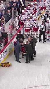 Chicago Blackhawks Jujhar Khaira was stretchered off the ice at the United Center from the Jacob Trouba of the New York Rangers on Fanatics | Hockey Empire | Facebook