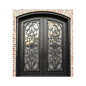 [Hot Item] Wrought Iron Window and Door Sliding French Exterior Double Door Lowes French Door Refrigerator Wrought Iron Window and Door