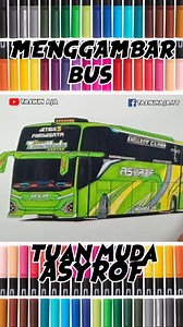 Menggambar bis tuan muda jb5 ASYROF warna hijau ‼️ | Tasikinaja.yt
