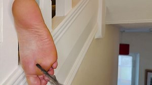 Sexy Milf Feet Getting Trapped & Tickled With A Feather. Blonde, Smelly Feet