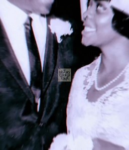 "Dinah Washington and her seventh husband, football star Dick 'Night Train' Lane, are photographed on their joyful wedding day in Las Vegas, 1963." | History Through Time