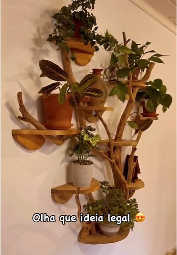 Suporte Criativo para Vasos de Plantas na Parede