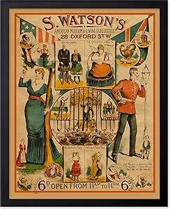 Amazon.com: Poster Master Vintage Watson's Poster - Retro Watson’s Living Curiosities Museum Print - Victorian Circus Art - Gift for Men, Women, Circus Fans - Decor for Home, Office, 8x10 Black Framed: Posters & Prints