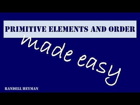 Primitive elements and order made easy