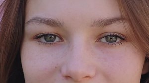 Close Eyes Pretty Young Woman Freckles Stock Footage Video (100% Royalty-free) 1099571583 | Shutterstock