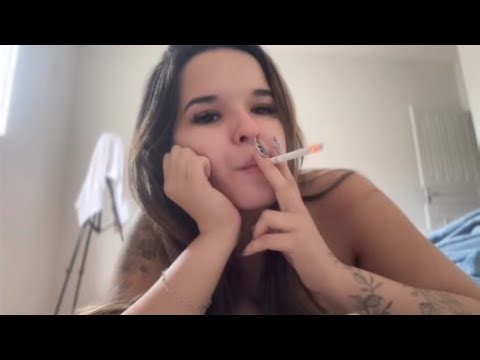Girls home alone bedroom smoking and sigrets enjoy video ll