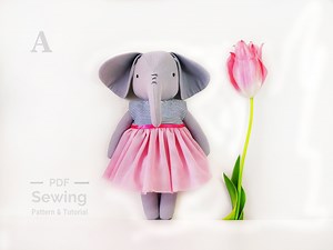 Elephant Doll Sewing Pattern: Plush Stuffed Toy (PDF Tutorial) - Etsy
