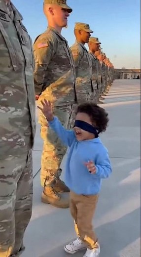 Blindfolded Boy Finds His Dad in Soldier Line ❤️ Emotional Reunion